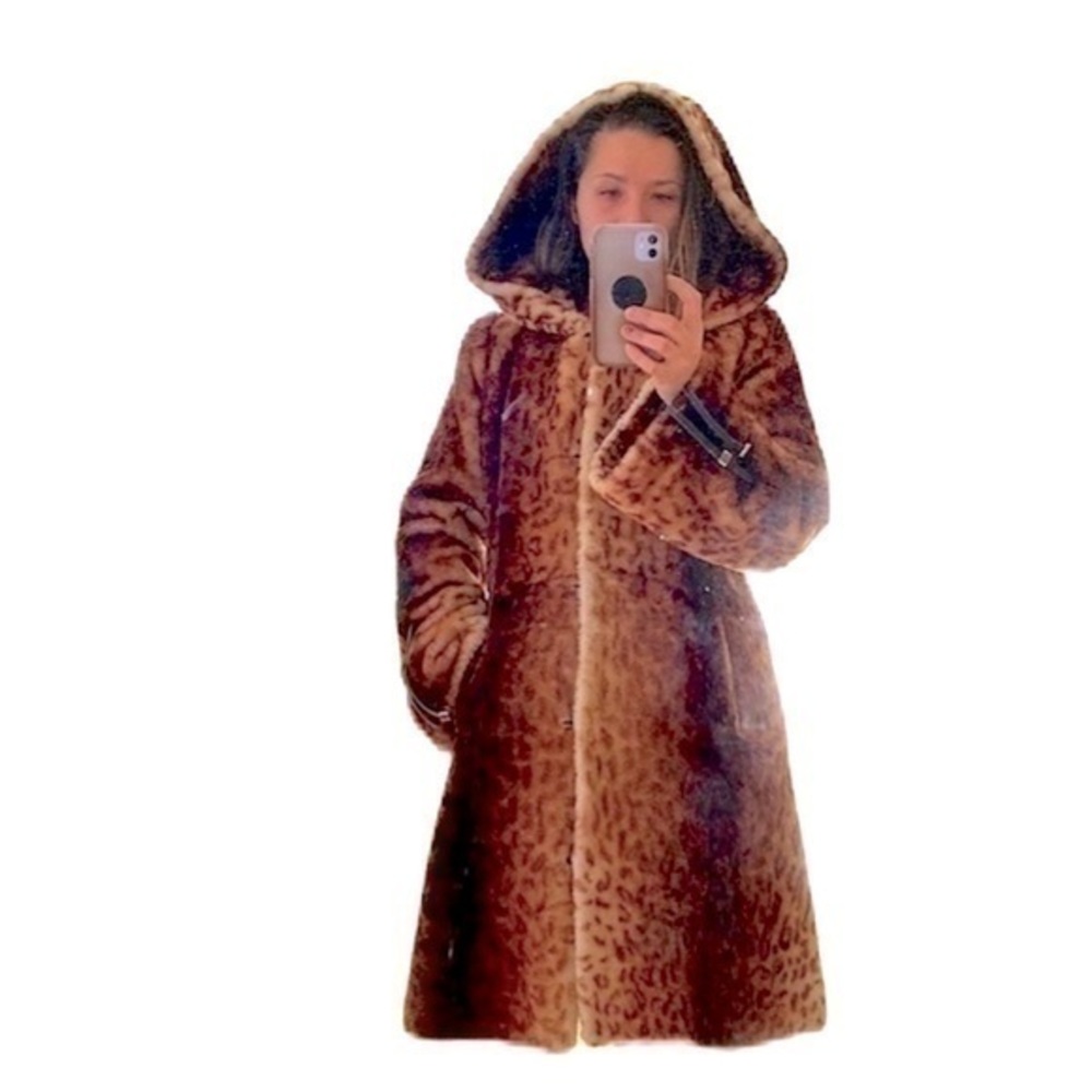 Personal Style women’s leopard print genuine sheepskin mouton fur…